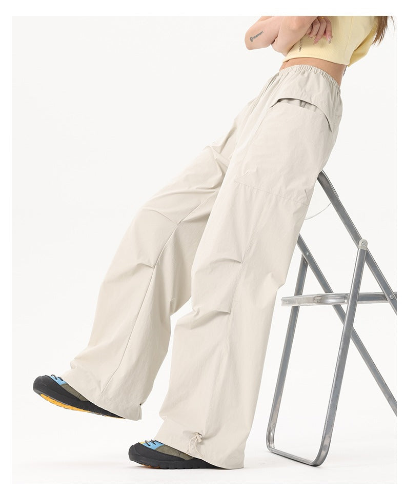 Damen Wide‑Leg Cargo‑Hose mit elastischem Bund & Utility‑Taschen Drune