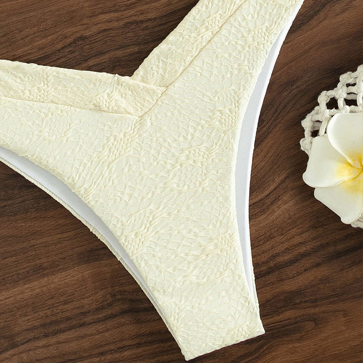 Damen Triangel-Bikini mit dekorativem Ringdetail Drune