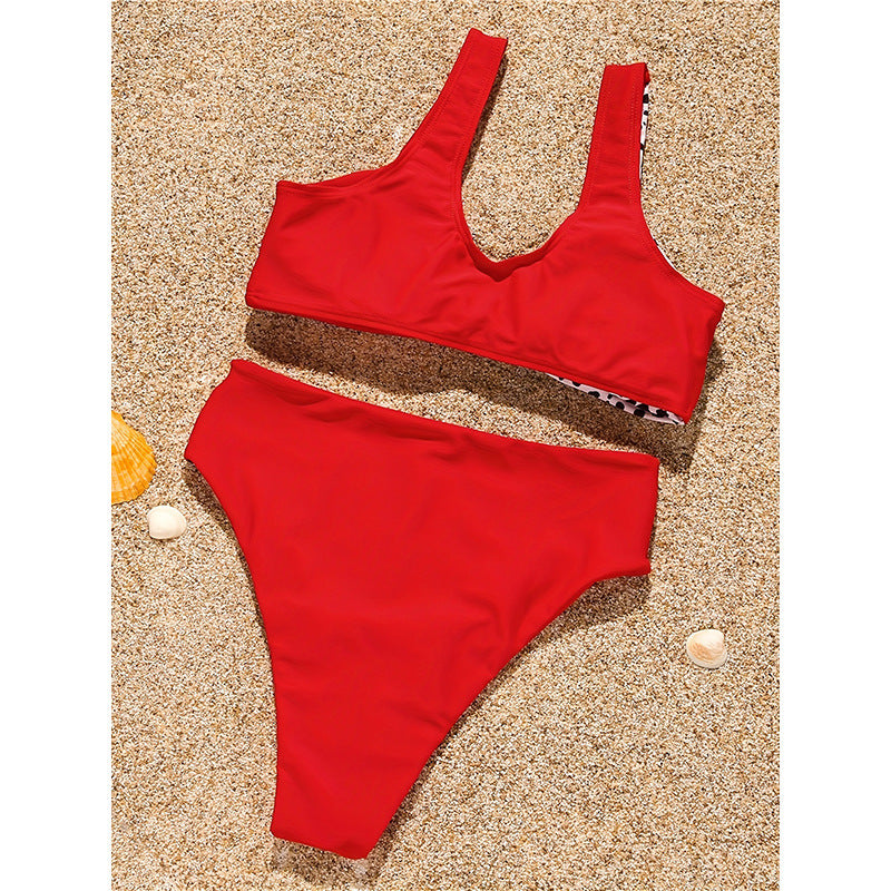 Damen Hochgeschnittener Bikini mit asymmetrischem Design Drune