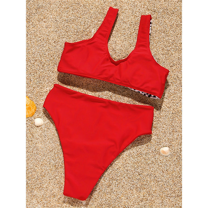 Damen Hochgeschnittener Bikini mit asymmetrischem Design Drune