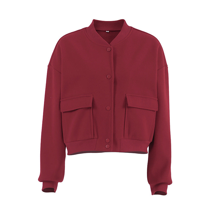 Damen Oversized Blazerjacke mit voluminösen Ärmeln und praktischen Taschen Drune