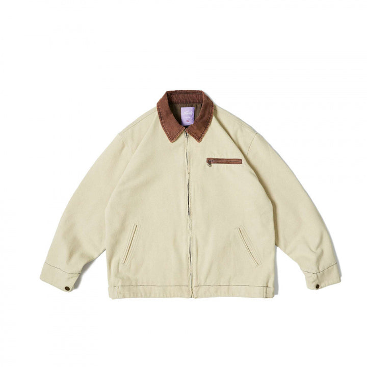 Unisex Weit geschnittene Blousonjacke im Worker‑Look mit Cordkragen und Brustreißverschluss Drune