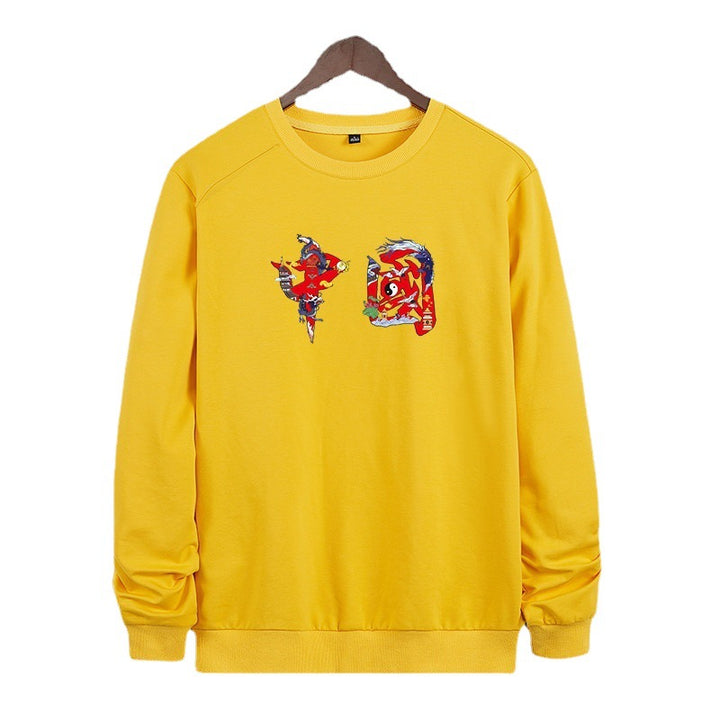 Herren Rundhals-Sweatshirt mit detailreichem Grafikprint Drune