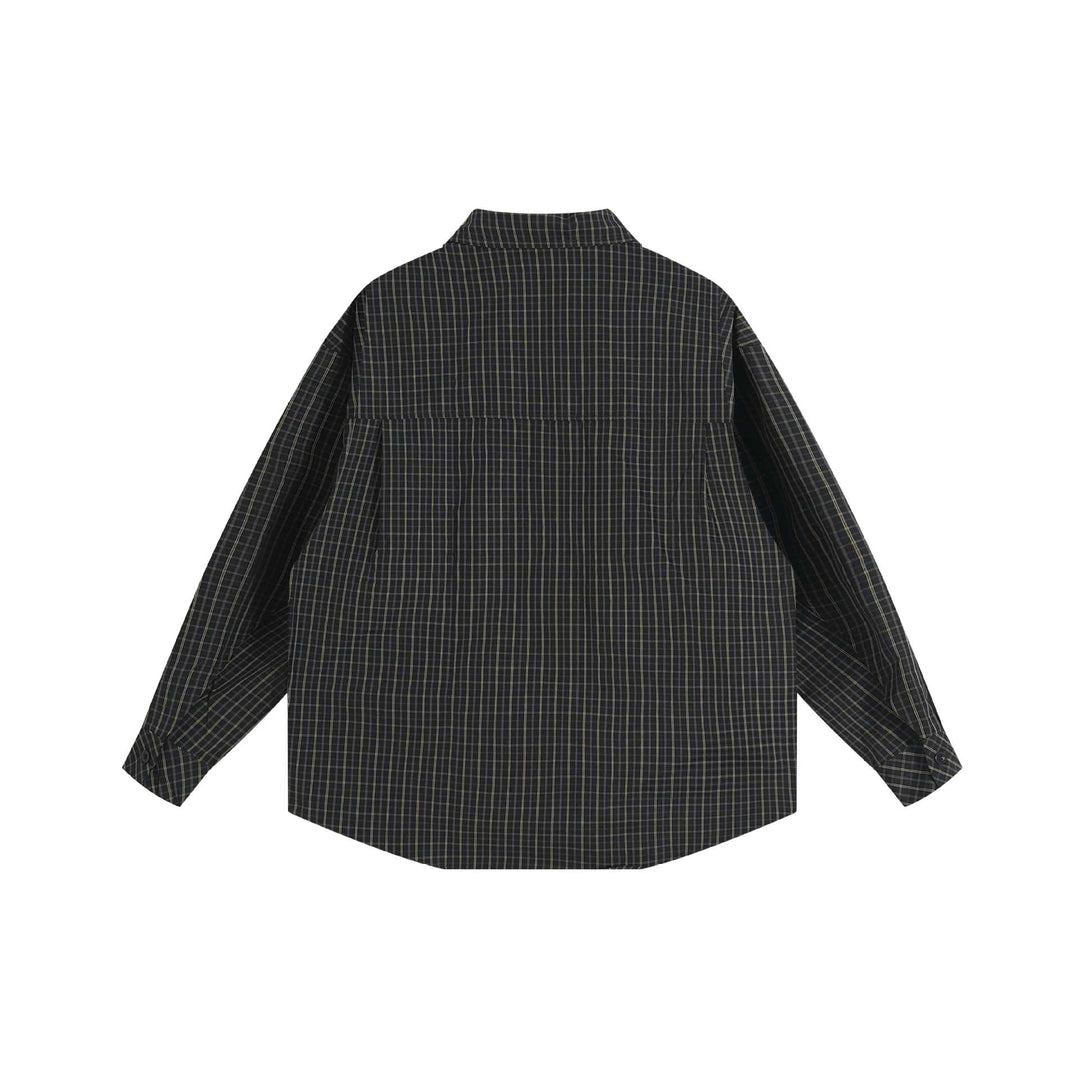 Unisex Boxy-Hemdjacke im Oversize-Kastenschnitt mit Kentkragen, Brusttasche und verlängertem Rückensaum Drune