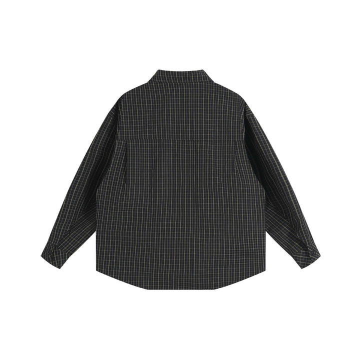 Unisex Boxy-Hemdjacke im Oversize-Kastenschnitt mit Kentkragen, Brusttasche und verlängertem Rückensaum Drune