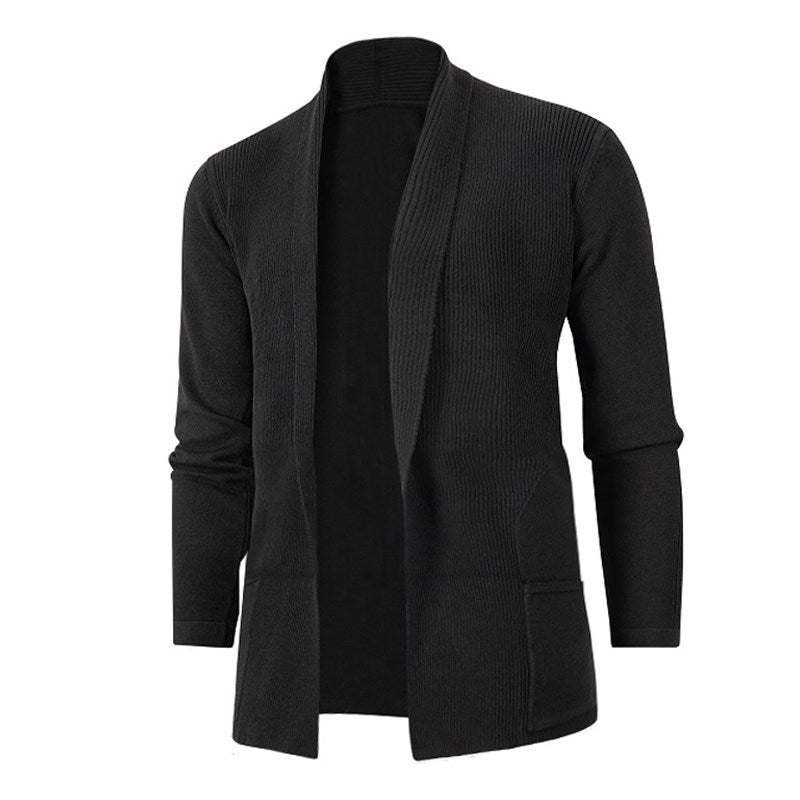 Herren modische Strickjacke mit offenem Schnitt und praktischen Taschen Drune