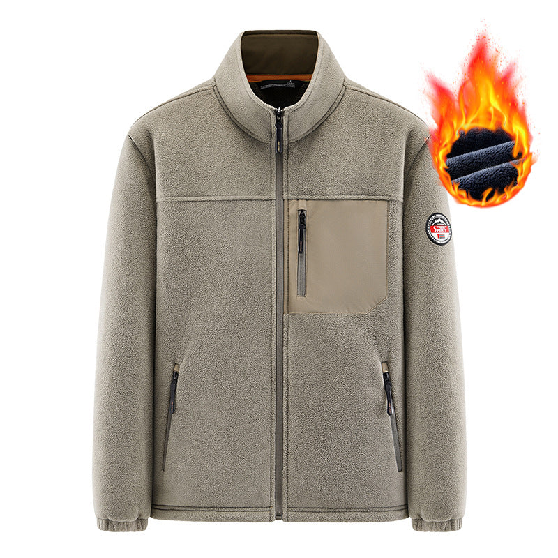 Herren Wärmende Fleecejacke mit hohem Kragen Drune