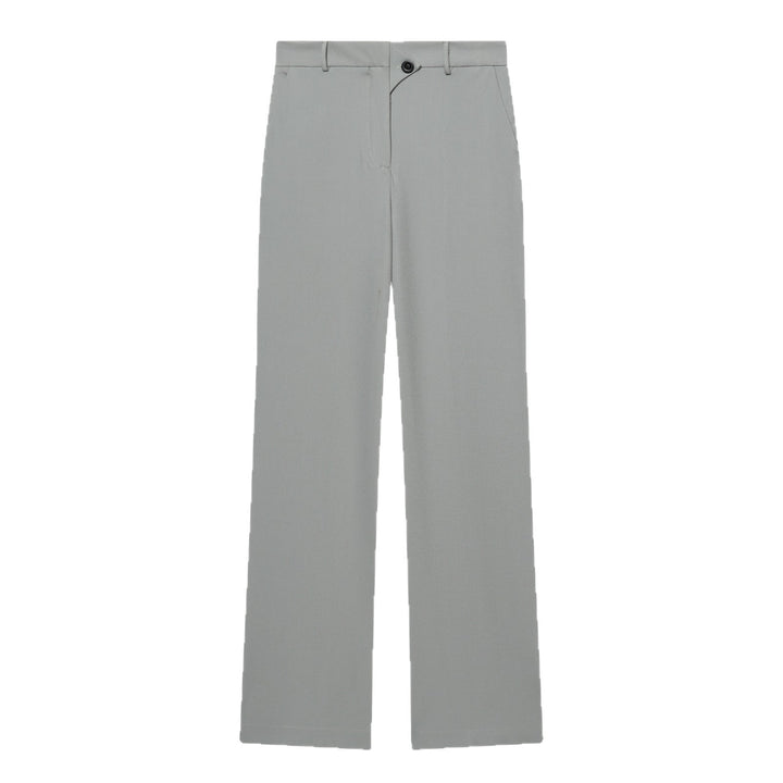 Damen Hochtaillierte weite Stoffhose mit geradem Bein und Seitentaschen Drune