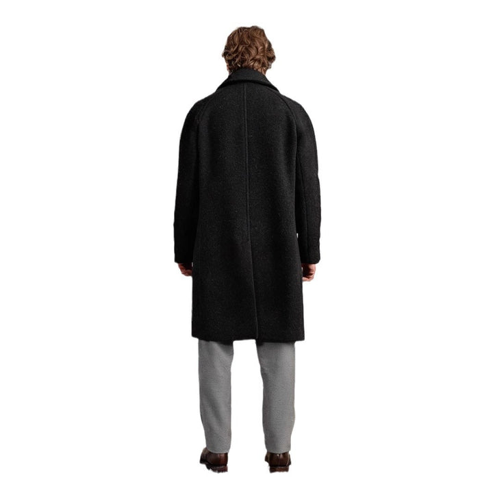 Herren eleganter Lammfellmantel mit strukturiertem Obermaterial und praktischem Verschluss Drune