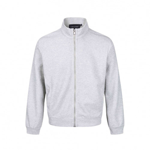 Herren Leichter Baumwoll-Sweatzipper mit hohem Stehkragen und gerippten Bündchen Drune