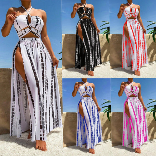 Damen Bikini-Set mit elegantem Maxirock und femininem Oberteil Drune