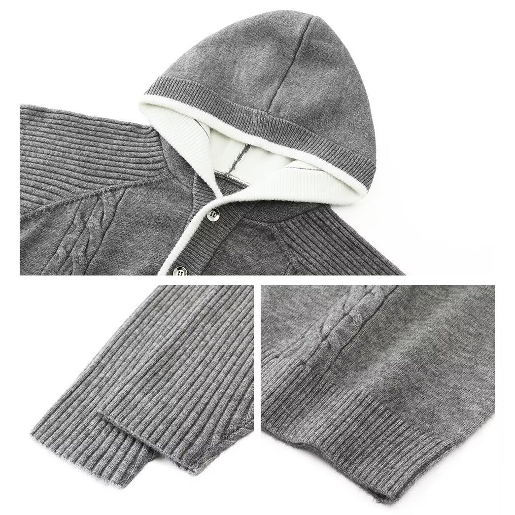 Herren Lässiger Grobstrickpullover mit Reißverschluss Drune