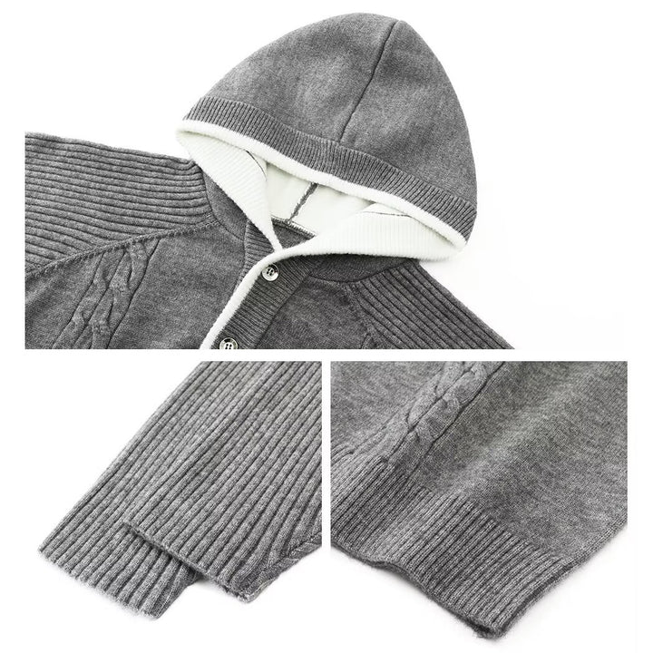Herren Lässiger Grobstrickpullover mit Reißverschluss Drune