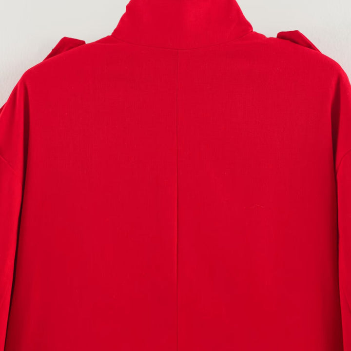Damen Kurzjacke im Utility-Stil mit Stehkragen und Schulterpatten Drune