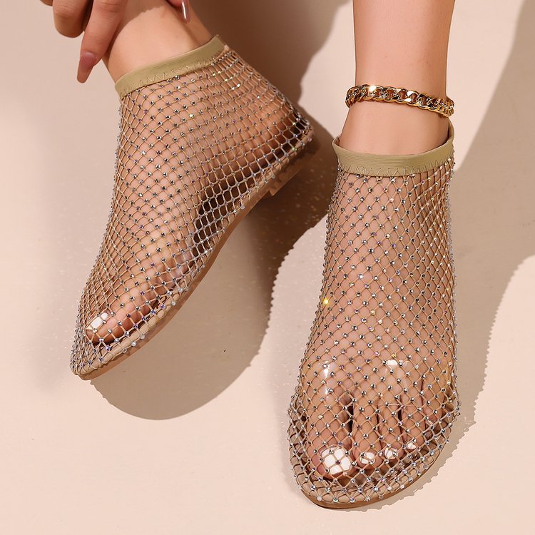 Damen transparente Ballerinas aus Netzmaterial Drune