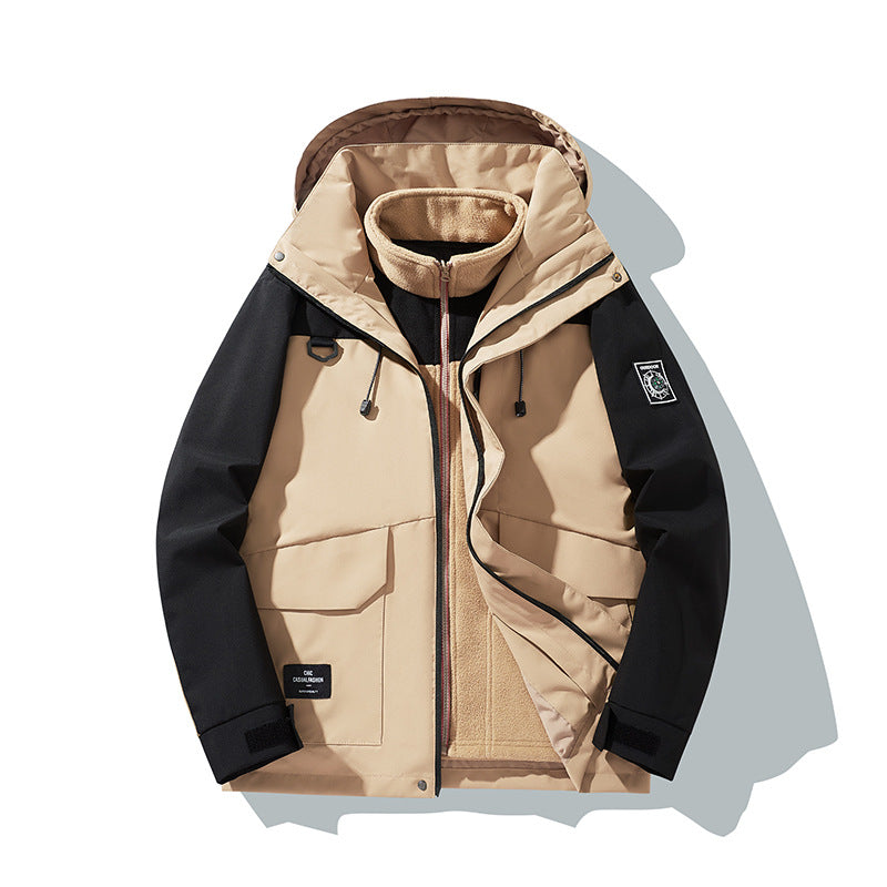 Herren Wetterfeste Outdoorjacke mit Kapuze Drune