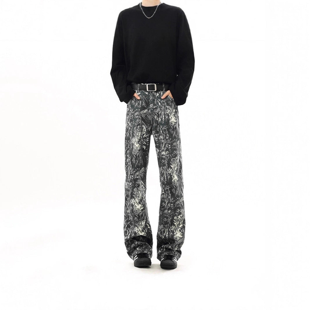 Damen Elegante und bequeme Floral-Print Weitgeschnittene Hose Drune