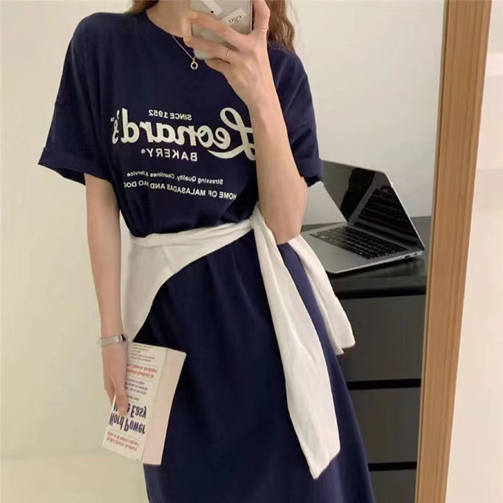 Damen Casual Lounge-Kleid mit grafischem Druck und bequemem Schnitt