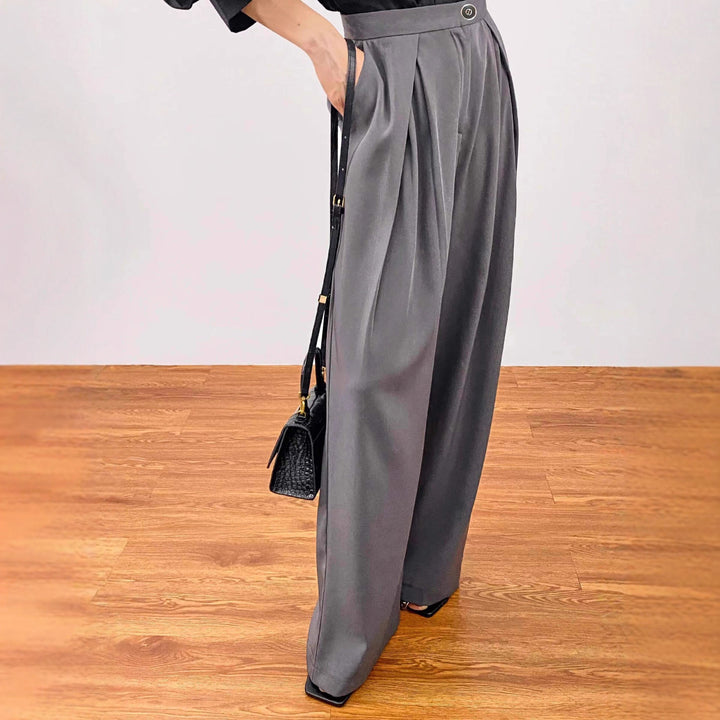 Damen weite Palazzo-Hose mit eleganter Bundfaltenverarbeitung Drune