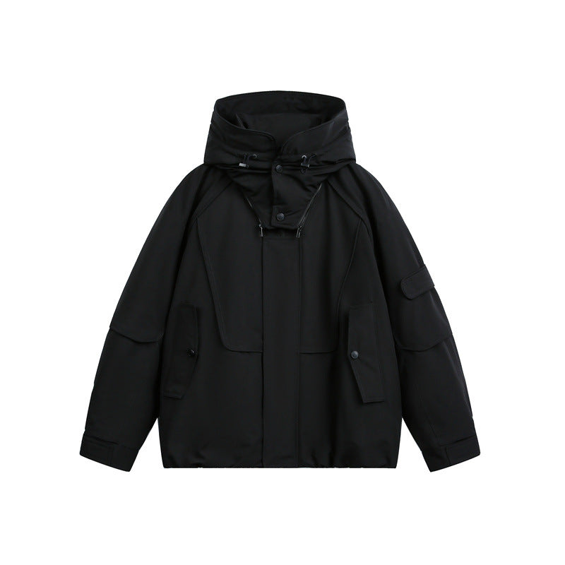 Herren technische Outdoorjacke mit verstellbarer Kapuze und Utility-Taschen Drune