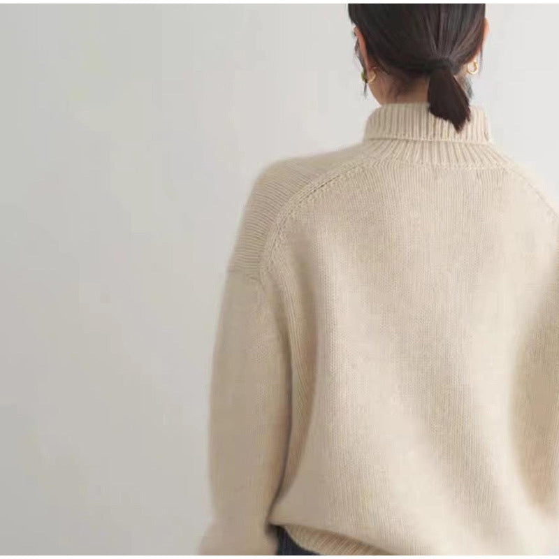 Damen Kuscheliger Rollkragenpullover aus hochwertiger Wolle Drune