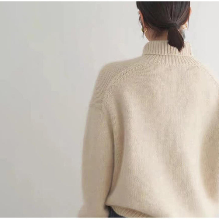 Damen Kuscheliger Rollkragenpullover aus hochwertiger Wolle Drune