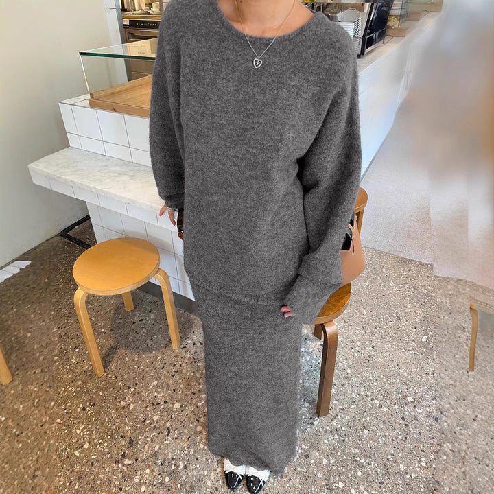 Damen eleganter, figurbetonter Midi-Rock aus hochwertiger Wollmischung Drune