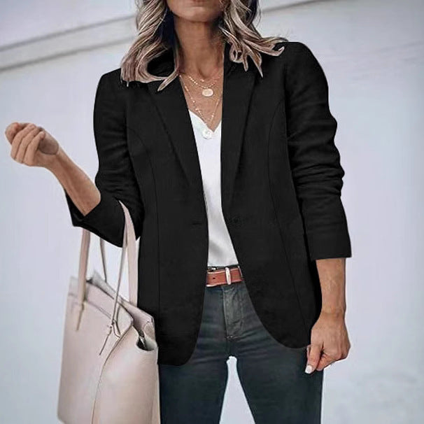 Damen Taillierter Blazer mit geschliffenem Revers, leichter Schulterpolsterung und Ein-Knopf-Verschluss Drune