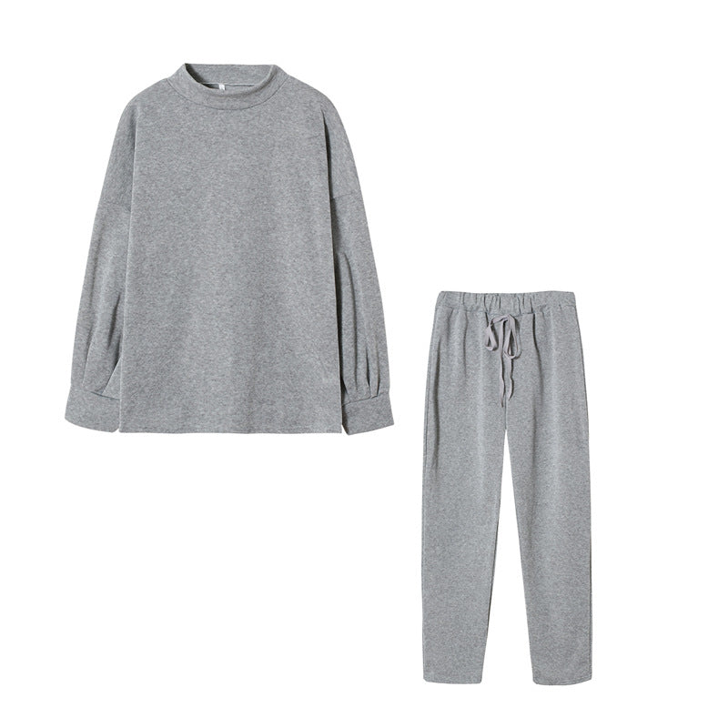 Damen Sportliches Jogginganzug-Set mit komfortablem Schnitt und hohem Kragen Drune