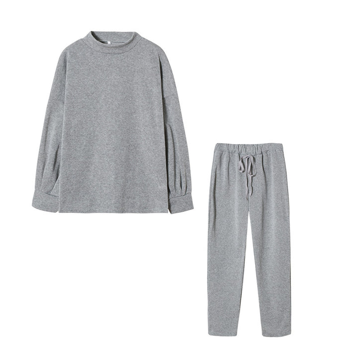 Damen Sportliches Jogginganzug-Set mit komfortablem Schnitt und hohem Kragen Drune