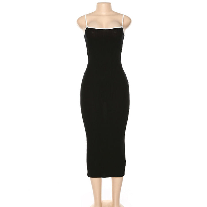 Damen Figurbetontes Maxikleid mit Spaghettiträgern und feinem Stretch Drune
