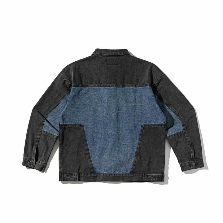 Unisex Denim-Workwear-Overshirt im kastigen Schnitt mit kontrastierten Brusttaschen Drune