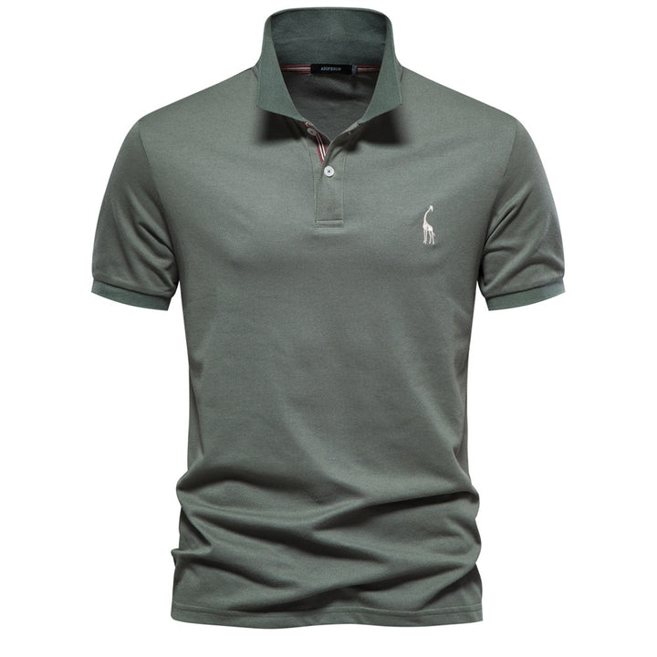 Herren Poloshirt aus atmungsaktiver Piqué-Baumwolle mit elegantem Stehkragen Drune