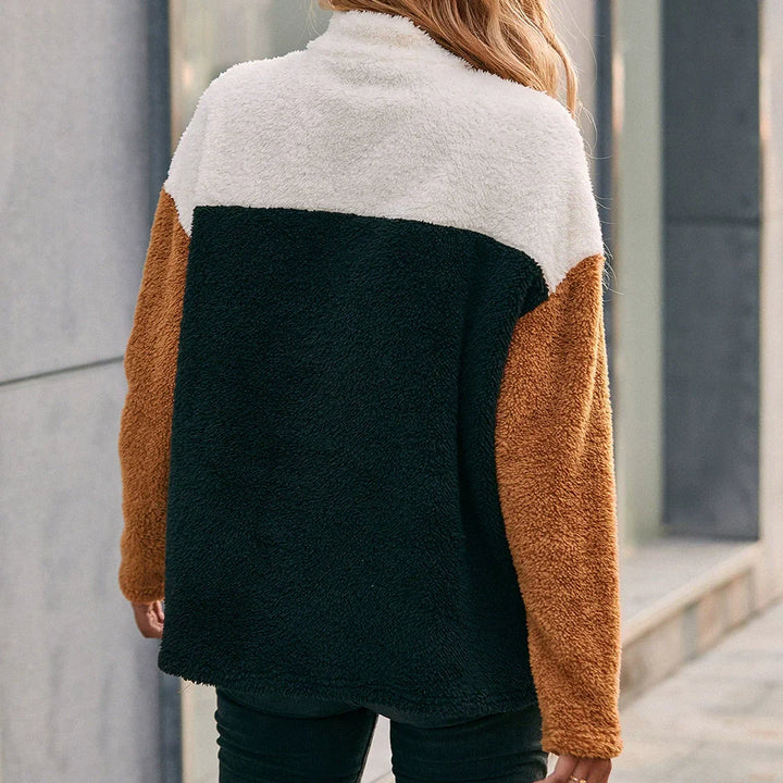 Drune | Übergröße Passform Weicher Doppelseitiger Stoff Halbzip und Patch Look