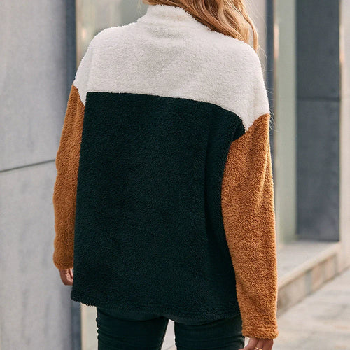 Drune | Übergröße Passform Weicher Doppelseitiger Stoff Halbzip und Patch Look