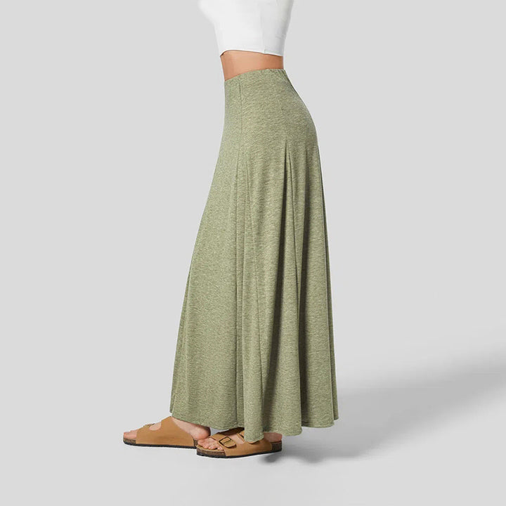 Damen fließender Maxirock mit hohem Bund und Stretch-Jersey Drune