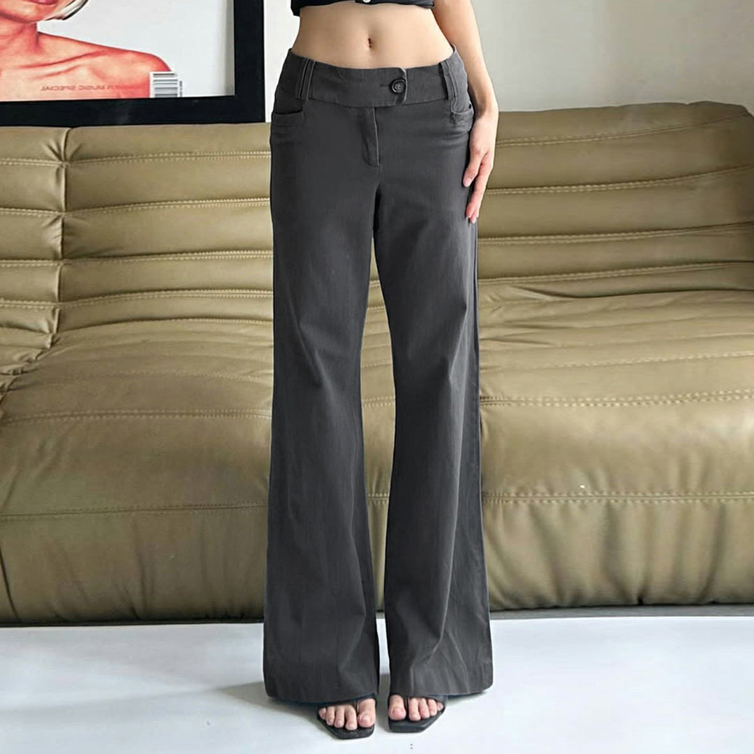 Damen Hochtaillierte Schlaghose aus Wollmix mit weitem Bein Drune