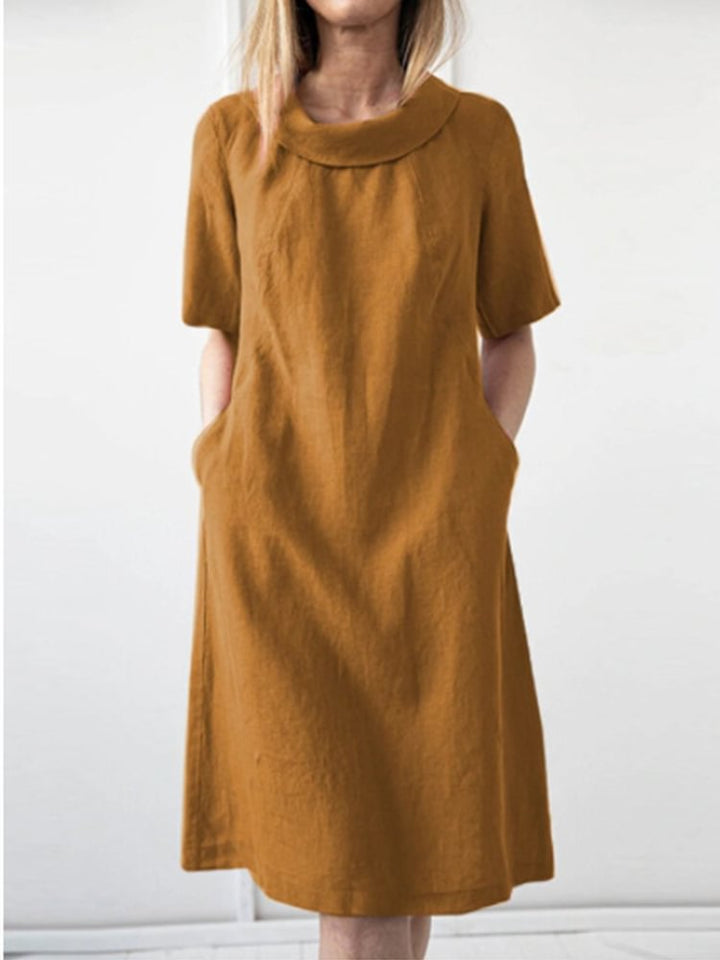 Damen Leichten Sommerkleid aus Leinen Drune