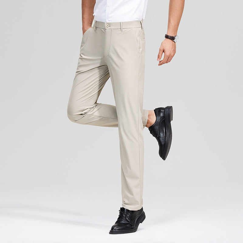 Herren Schlanke Business‑Stretchhose mit Bügelfalte und Komfortbund Drune