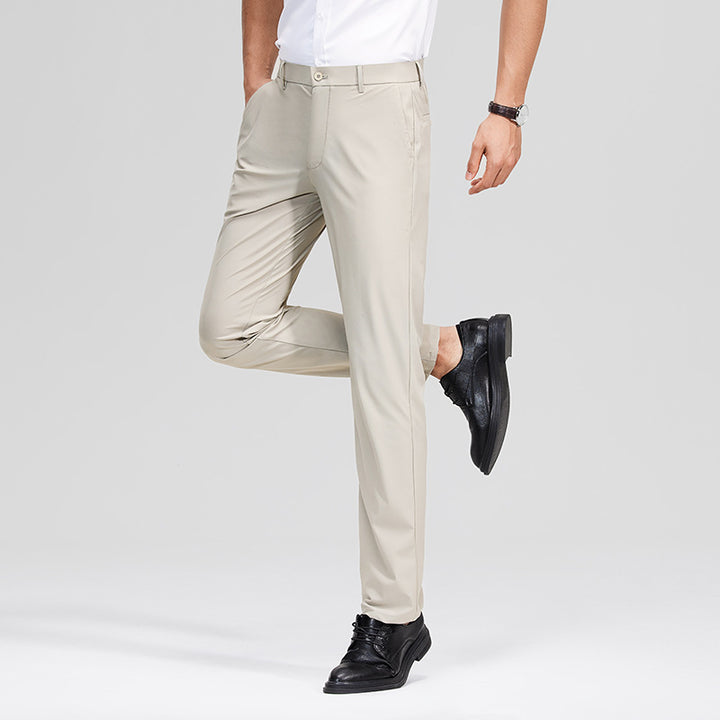 Herren Schlanke Business‑Stretchhose mit Bügelfalte und Komfortbund Drune