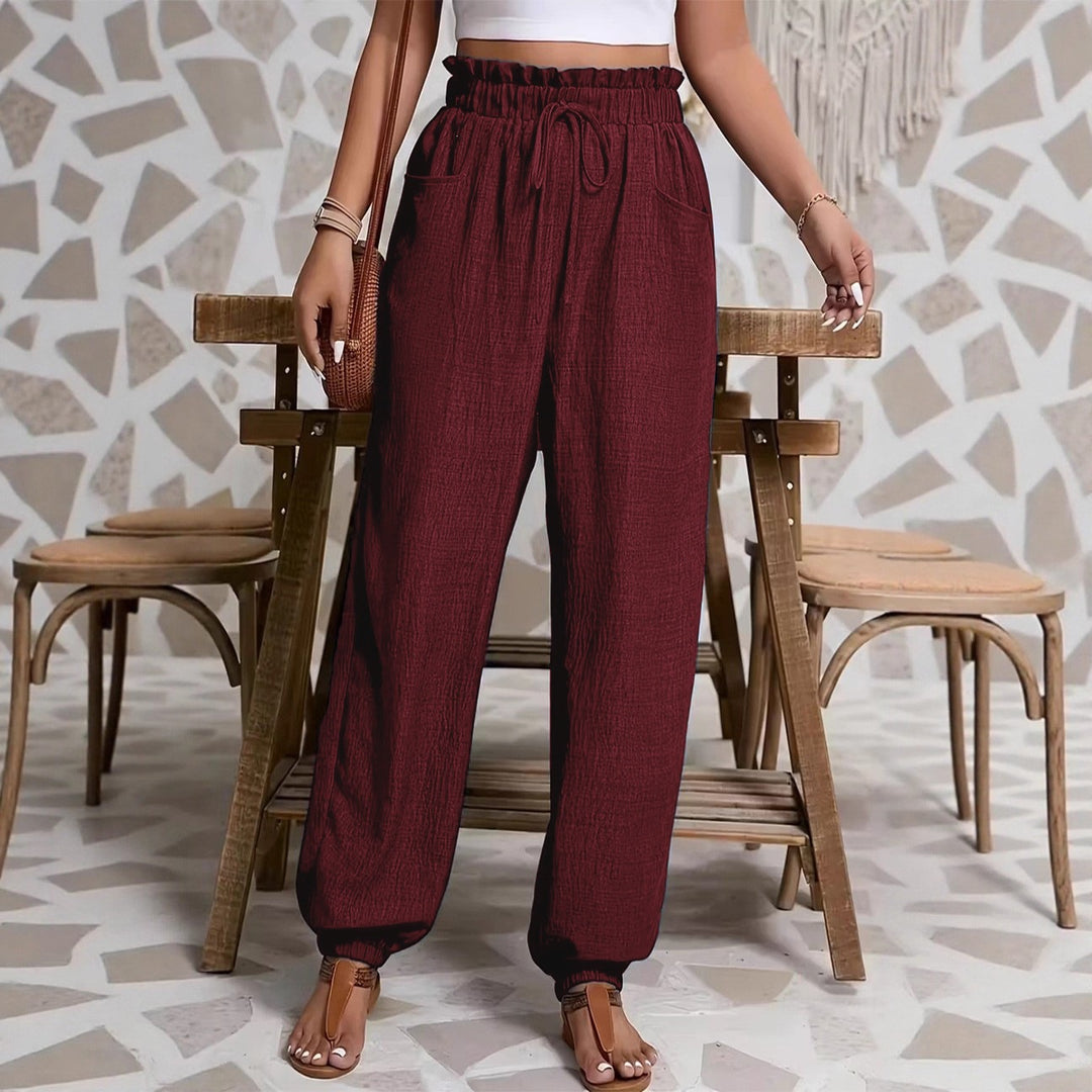 Damen weite Paperbag-Hose Drune