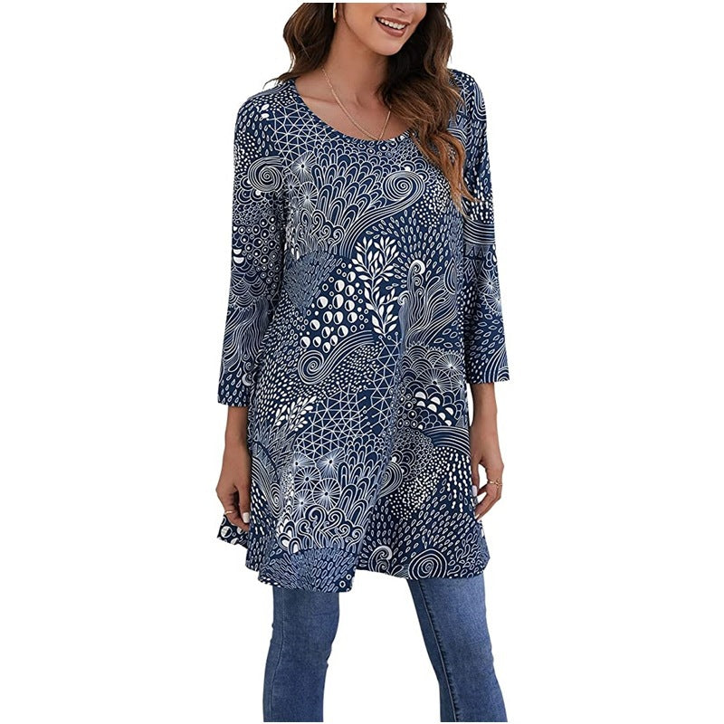 Damen Tunika mit einzigartigem Mandala-Druck Drune