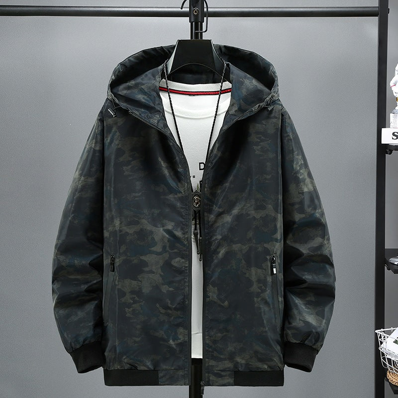 Herren Modische Kapuzenjacke mit Camouflage-Muster Drune