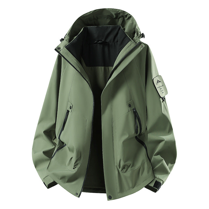 Herren Zwei-in-eins Wetterschutzjacke mit abnehmbarer Steppweste und verstellbarer Kapuze Drune