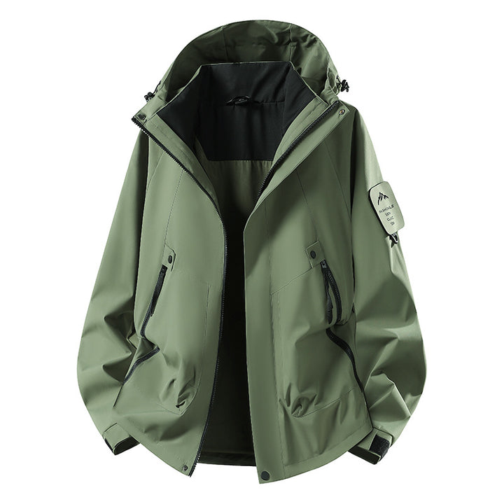 Herren Zwei-in-eins Wetterschutzjacke mit abnehmbarer Steppweste und verstellbarer Kapuze Drune