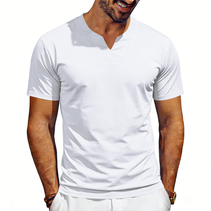 Herren nan V-Ausschnitt-Sportshirt mit ergonomischen Formnähten und elastischem Jersey Drune
