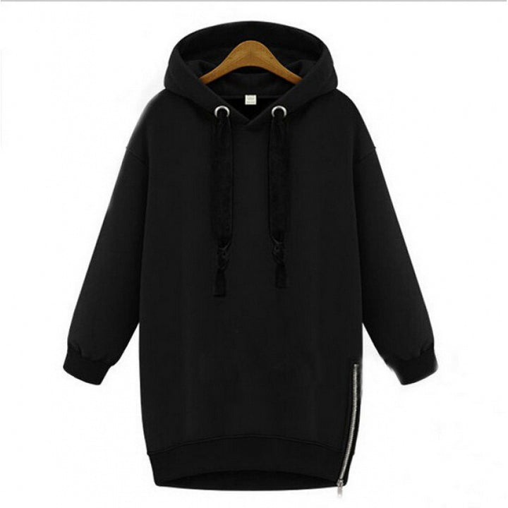 Damen Oversize Kapuzenpullover mit seitlichem Reißverschluss Drune