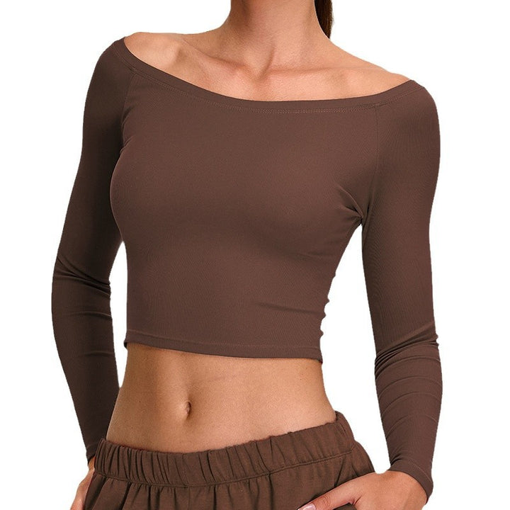 Damen asymmetrisches Langarmshirt mit raffiniertem Ausschnitt Drune