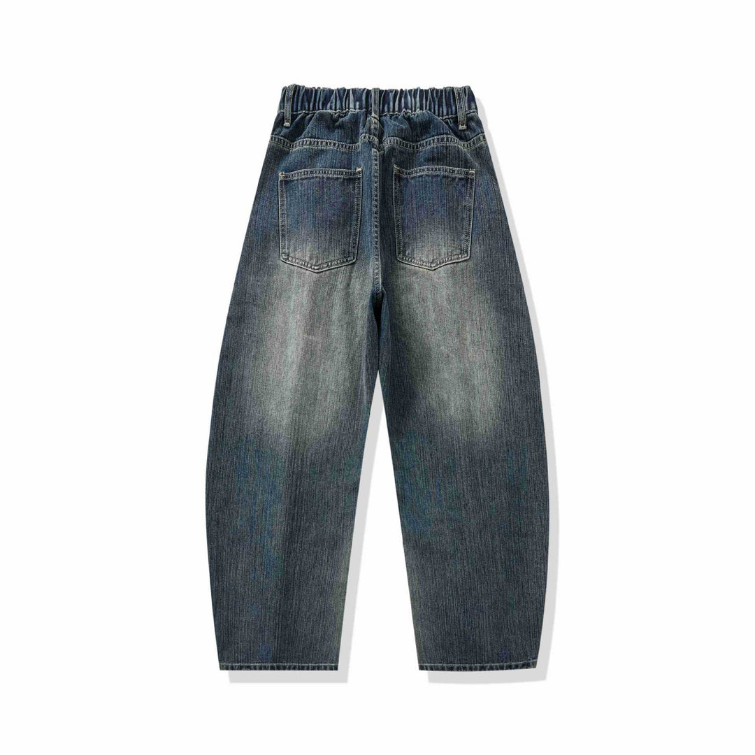 Damen High‑Waist Cargo-Jeans mit markanten Teilungsnähten und funktionalen Pattentaschen Drune