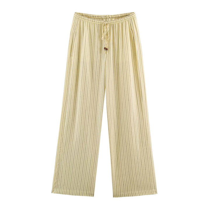 Damen Weite Leichte Lounge‑Hose mit elastischem Bund und Kordelzug Drune